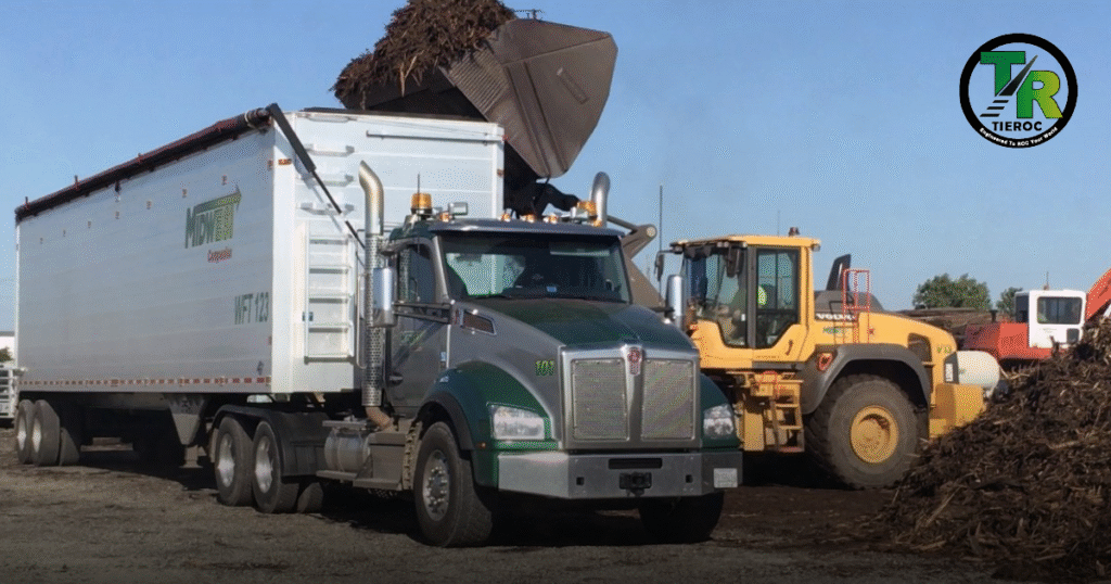 Clean recycled wood Alternative Daily Cover (ADC) applied at an Illinois landfill in 2025, replacing traditional soil to improve airspace, compliance, and methane capture.